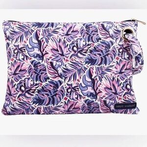 NWT Simply Southern Women's‎ Palm Leaf Leather Large Clutch Bag Purple